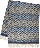 51" X 71" Gray And Orange Polyester Blend Ikat Throw Blanket with Fringe