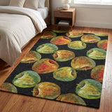 3' X 5' Midnight And Gold Geometric Shag Washable Area Rug With UV Protection