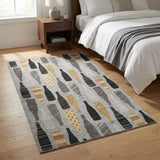 3' X 5' Gray And Black Polka Dot Shag Washable Area Rug With UV Protection