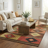 5' X 8' Brown And Chocolate Geometric Shag Washable Area Rug With UV Protection