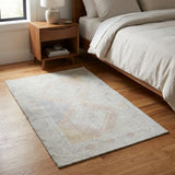 3' X 5' Gray And Beige Geometric Shag Washable Area Rug With UV Protection