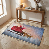 3' X 5' Blue And Silver Shag Washable Area Rug With UV Protection