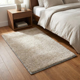 3' X 5' Latte And White Shag Washable Area Rug With UV Protection