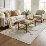 5' X 8' Taupe And Chocolate Animal Print Shag Washable Area Rug With UV Protection