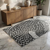 3' X 5' Gray And Black Animal Print Shag Washable Area Rug With UV Protection
