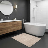24" X 35" Beige Tone on Tone Polka Dot Turkish Cotton Bath Rug