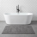 24" X 35" Dark Gray Tone on Tone Polka Dot Turkish Cotton Bath Rug