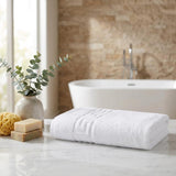 White Greek Key Turkish Cotton 40" X 60" Bath Sheet