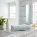 Aqua Jacquard Turkish Cotton 40" X 70" Chevron Bath Sheet