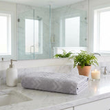 Light Gray Jacquard Turkish Cotton 40" X 70" Bath Sheet