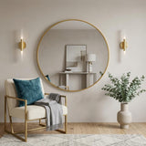16" Gold Aluminum Round Framed Bathroom Vanity Mirror