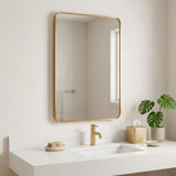 32" Gold Aluminum Framed Bathroom Vanity Mirror