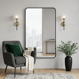 36" Black Aluminum Framed Bathroom Vanity Mirror