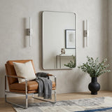 36" Silver Aluminum Framed Bathroom Vanity Mirror