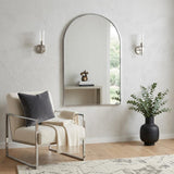 36" Silver Aluminum Arch Framed Bathroom Vanity Mirror