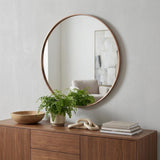 39" Gold Aluminum Round Framed Bathroom Vanity Mirror