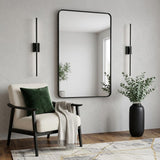 40" Black Aluminum Framed Bathroom Vanity Mirror