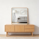 36" Gold Aluminum Square Framed Bathroom Vanity Mirror