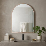 36" Gold Aluminum Arch Framed Bathroom Vanity Mirror