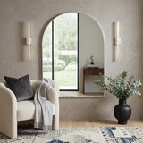 36" Silver Aluminum Arch Framed Bathroom Vanity Mirror