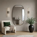 30" Black Aluminum Oval Framed Bathroom Vanity Mirror
