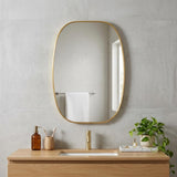 30" Gold Aluminum Oval Framed Bathroom Vanity Mirror