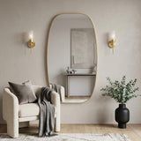 48" Gold Aluminum Oval Framed Bathroom Vanity Mirror