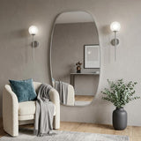 48" Silver Aluminum Oval Framed Bathroom Vanity Mirror