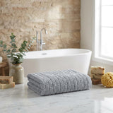 Light Gray Geometric Turkish Cotton 27" X 54" Bath Towel