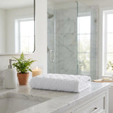 White Jacquard Turkish Cotton 27" X 54" Bath Towel