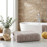 Light Brown Jacquard Turkish Cotton 27" X 54" Bath Towel