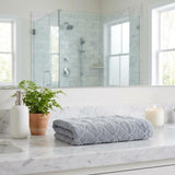 Light Gray Jacquard Turkish Cotton 27" X 54" Bath Towel