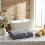 Dark Gray Chevron Turkish Cotton 27" X 54" Bath Towel