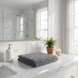 Dark Gray Turkish Cotton 27" X 54" Damask Bath Towel
