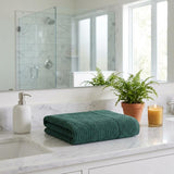 Green Turkish Cotton 27" X 54" Checkered Bath Towel