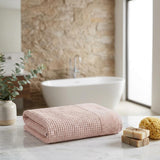 Pink Turkish Cotton 27" X 54" Checkered Bath Towel