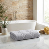Light Gray Jacquard Turkish Cotton 27" X 54" Chevron Bath Towel
