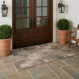 3' X 5' Taupe And Brown Abstract Washable Indoor Outdoor Area Rug