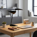 17" Black Two Light Swing Arm Bird Desk Lamp