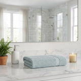 Light Blue Turkish Cotton 40" X 70" Chevron Bath Sheet