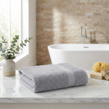Gray Turkish Cotton 40" X 70" Chevron Bath Sheet