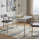 34" Gray Wood Heavy Duty Plastic And Iron Square Dining Table