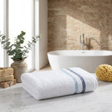 Set of Two White Turkish Cotton 30" X 16" Hand Towels