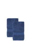 Set of Two Navy Blue Turkish Cotton 30" X 16" Hand Towels
