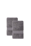 Set of Two Dark Gray Turkish Cotton 30" X 16" Hand Towels