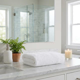 Set of Two White Turkish Cotton 30" X 16" Hand Towels