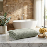 Set of Two Green Turkish Cotton 30" X 16" Hand Towels