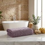 Set of Two Purple Turkish Cotton 30" X 16" Hand Towels