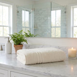 Set of Two Beige Turkish Cotton 66" X 35" Bath Sheet