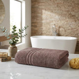 Set of Two Brown Turkish Cotton 66" X 35" Bath Sheet